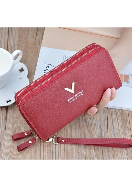 Mavi V V 697 Stili Kadın Cüzdan Moda V Bayanlar Cep Telefonu Çantası Uzun Bayanlar Yeni Debriyaj Çanta Yıldız Çift Fermuarlı El Askılı Çanta Çoklu Kol (Yurt Dışından) fırsatları