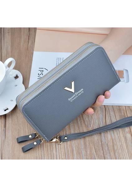 Mavi V V 697 Stili Kadın Cüzdan Moda V Bayanlar Cep Telefonu Çantası Uzun Bayanlar Yeni Debriyaj Çanta Yıldız Çift Fermuarlı El Askılı Çanta Çoklu Kol (Yurt Dışından) indirimleri