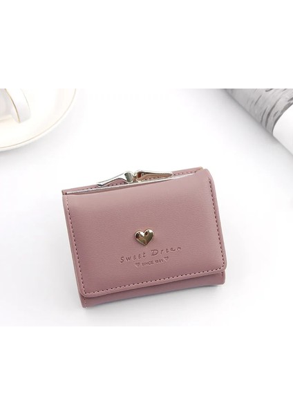 Gri Mor Tarzı Yeni Kadın Cüzdan Kısa Karikatür Sevimli Sıfır Cüzdan Bozuk Para Cüzdanları Çanta Kız Küçük Bayan Cüzdan Kart Sahibi (Yurt Dışından)