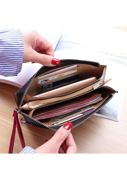 Kahverengi Tarzı 2021 Lüks Kadın Cüzdan Bayan Pu Deri Uzun Kadın Cep Telefonu Çanta Kart Çanta Çanta Moda Uygun Cüzdan Kadın (Yurt Dışından) indirimleri