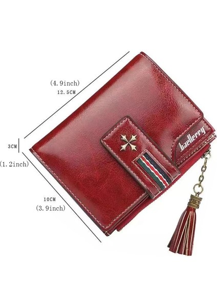 Kahverengi Tarzı Moda Küçük Yağlı Balmumu Deri Cüzdan Kadın Şık Fermuar ve Çile Kartı Cüzdan Kadın Yüksek Li Kısa Kredi Kartı Sahibi Çanta (Yurt Dışından) modelleri