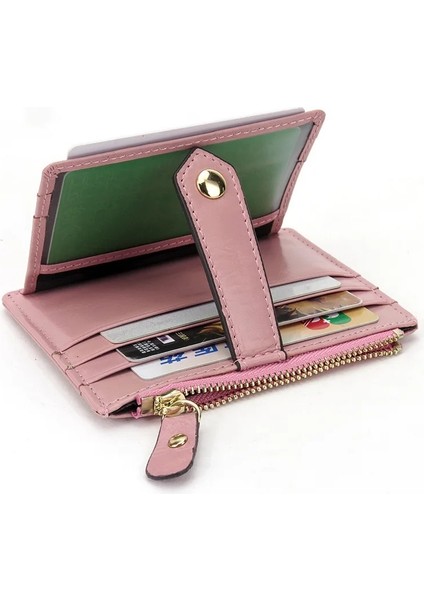 Pembe Tarzı Kadın Deri Ince Kart Sahibinin Cüzdanı Erkek Mini Cüzdan Fermuar Kartı Para Sahipleri Vintage Kısa Cüzdan Kadın Ince Küçük Çanta (Yurt Dışından) fiyatları