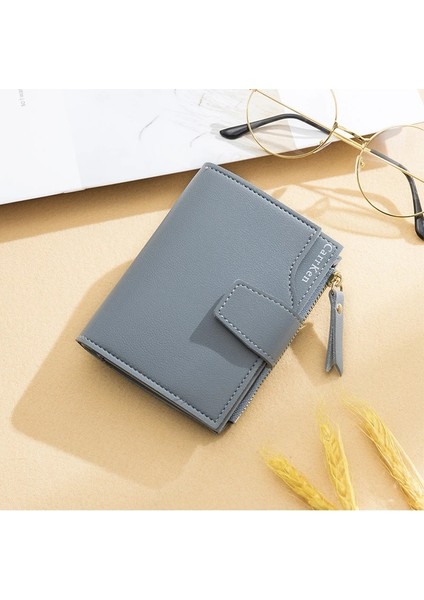 Kahverengi Tarzı Kadın Cüzdan Carteira Feminina Deri Cüzdan Kısa Porte Para Kadın Üç Katlı Fermuar Ince Porte Feuille Femme Cartera (Yurt Dışından) indirimleri