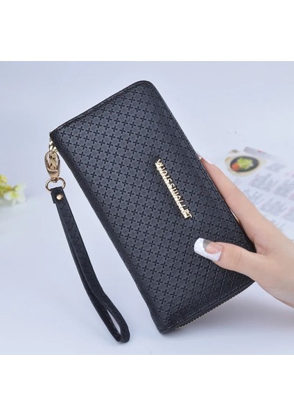 Gül Tarzı Bayanlar Fermuar Çanta Büyük Kapasiteli Pratik El Cüzdan Kadın Pu Deri Moda Kadın Uzun Bölüm Cüzdan (Yurt Dışından)