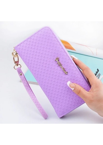 Gül Tarzı Bayanlar Fermuar Çanta Büyük Kapasiteli Pratik El Cüzdan Kadın Pu Deri Moda Kadın Uzun Bölüm Cüzdan (Yurt Dışından)