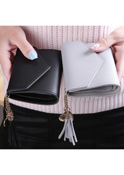 Leopar Siyah-B Stili Mini Püskül Cüzdan Kadın Moda Çanta Kadın Kısa Mini Cüzdan Koreli Öğrenciler Kadınlar Için Güzel Çanta Kadın Küçük Cüzdan (Yurt Dışından) modelleri