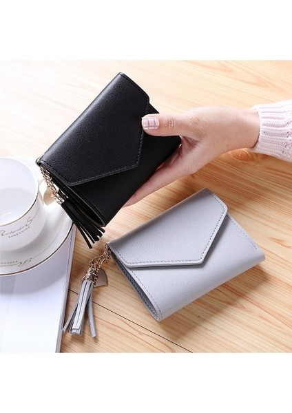 Leopar Siyah-B Stili Mini Püskül Cüzdan Kadın Moda Çanta Kadın Kısa Mini Cüzdan Koreli Öğrenciler Kadınlar Için Güzel Çanta Kadın Küçük Cüzdan (Yurt Dışından) fırsatları