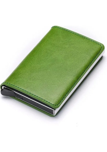 Yeşil X12B Stili Mart Cüzdan Kartvizitlik Çile Rfid Cüzdan Alüminyum Metal Kredi Iş Mini Kart Cüzdan Erkek Kadın (Yurt Dışından)