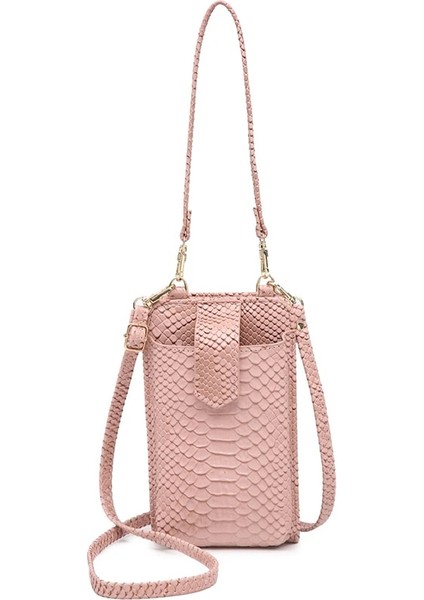 S-Pembe Tarzı 2021 New Ins Sıcak Telefon Crossbody Çanta Python Desen 2 Deri Kayış Çanta El Çantaları Tasarımcı Telefon Çanta Çok Işlevli Cüzdan (Yurt Dışından)