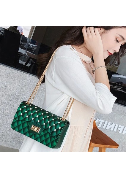 17CM9CM7CM Tarzı 2020 Yeni Kadın Yaz Şekeri Renkli Lüks Çanta Pvc Silikon Jöle Omuz Çantası Zincirler Kız Crossbody Çanta Ana Kesesi (Yurt Dışından) indirimleri