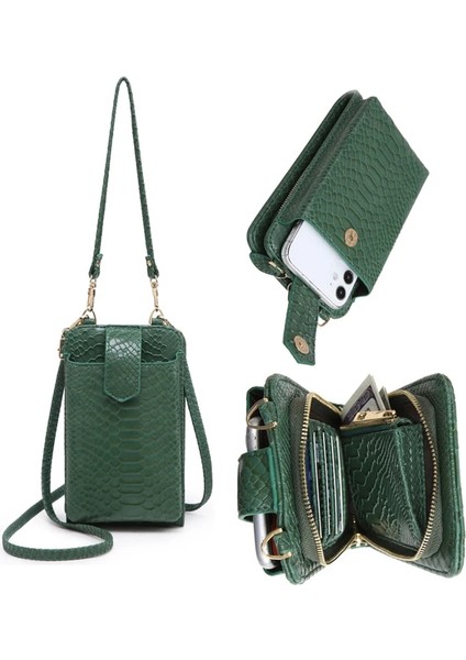 C-Siyah Tarzı 2021 New Ins Sıcak Telefon Crossbody Çanta Python Desen 2 Deri Kayış Çanta El Çantaları Tasarımcı Telefon Çanta Çok Işlevli Cüzdan (Yurt Dışından)