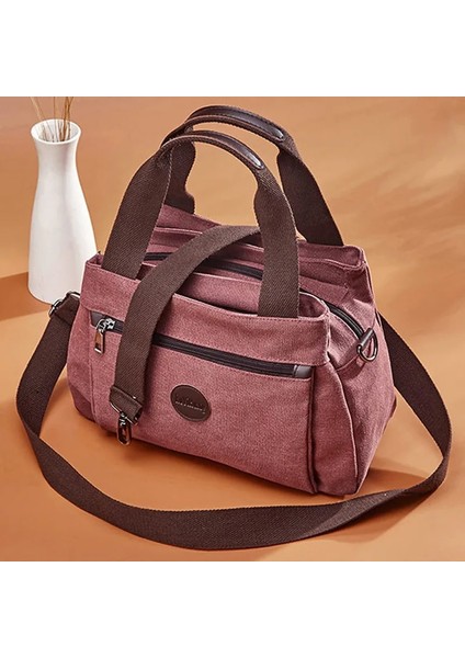 Kırmızı Stil Kadın Çanta Çanta Crossbody Kanvas Çanta Woma Için Big Bag Kanvas Omuz Tote Bayan Çanta Bayan Tasarımcı Postacı Çantaları (Yurt Dışından)