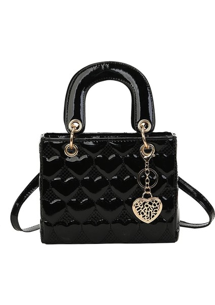 Siyah Çanta Stili 20X16X9 Çanta Kadın Lüks Kılıf Yüksek Li Moda Klasik Kapitone Kare Saplı Çanta Kadın Crossbody Omuz Çantaları (Yurt Dışından)