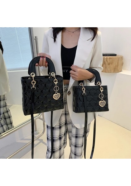 Siyah Çanta Stili 20X16X9 Çanta Kadın Lüks Kılıf Yüksek Li Moda Klasik Kapitone Kare Saplı Çanta Kadın Crossbody Omuz Çantaları (Yurt Dışından) fırsatları
