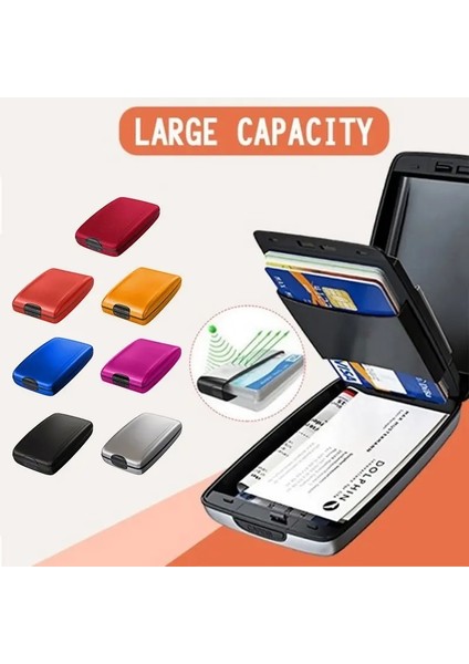 Renk 6 Tarzı Alüminyum Metal Kredi Iş Mini Kart Cüzdan ve Kadın Akıllı Ince Cüzdan Kartvizitlik Rfid Cüzdan (Yurt Dışından) fırsatları