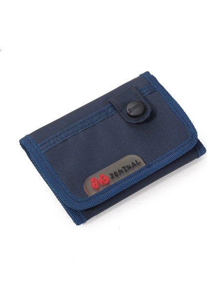 Mavi 1 Stil Para Cebi ile Tuval Kısa Üç Katlı Erkek Erkek Cüzdan Çanta Moda Öğrencileri Boş Zaman Para Klasörü (Yurt Dışından)