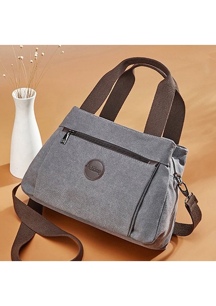 Gri Stil Kadın Çanta Çanta Crossbody Kanvas Çanta Woma Için Big Bag Kanvas Omuz Tote Bayan Çanta Bayan Tasarımcı Postacı Çantaları (Yurt Dışından)