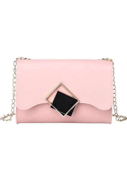 Pembe Tarzı Küçük Crossbody Çanta Womeu Deri Omuz Messenger Çanta Kız Sarı Bolsas Bayanlar Zincir Telefon Çanta (Yurt Dışından)