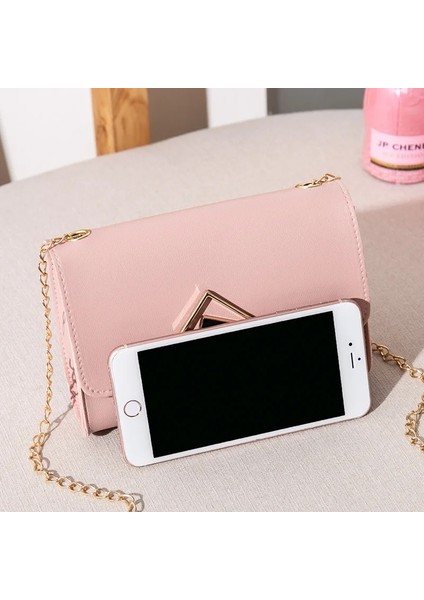 Pembe Tarzı Küçük Crossbody Çanta Womeu Deri Omuz Messenger Çanta Kız Sarı Bolsas Bayanlar Zincir Telefon Çanta (Yurt Dışından) indirimleri