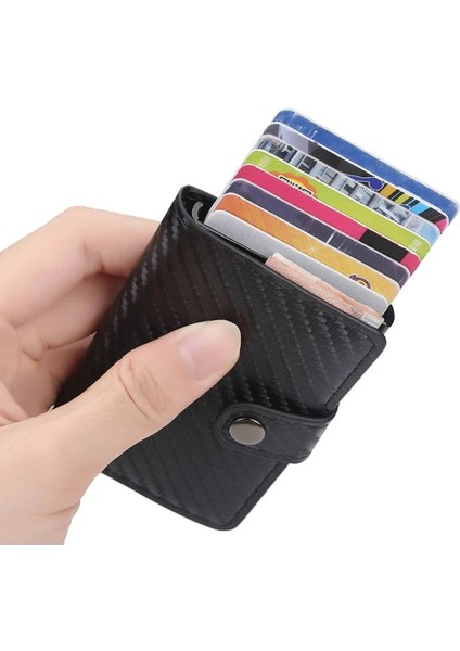 Siyah 03 Tarzı Erkekler Için Akıllı Cüzdan Rfid Alüminyum Alaşım Akıllı Cüzdan Pop Up Moda Çanta Kredi Kartı Tutacağı Erkekler Küçük Mini Cüzdan Bozuk Para Cüzdanı (Yurt Dışından) modelleri