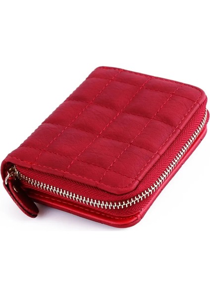 Kırmızı C Tarzı Cüzdan Para Çantası Kart Sahibinin Cep Çanta Sevimli Moda Geometrik Patchwork Pembe Kadın Lady Kadın Kısa Mini Fermuar Püskül (Yurt Dışından)