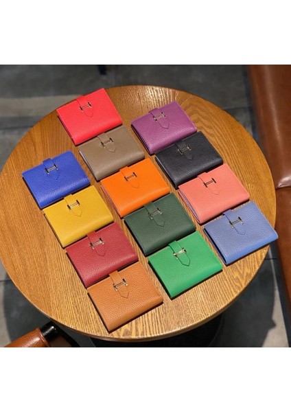 Turuncu Kısa Stil Bayan Cüzdan ve Çantalar Hakiki Deri Moda Kısa Para Çantası Lüks Telefon Cüzdanı Lüks Tasarım Çile Çanta Küçük Cüzdan (Yurt Dışından) modelleri