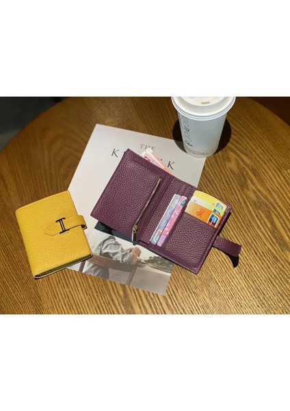 Turuncu Kısa Stil Bayan Cüzdan ve Çantalar Hakiki Deri Moda Kısa Para Çantası Lüks Telefon Cüzdanı Lüks Tasarım Çile Çanta Küçük Cüzdan (Yurt Dışından) fırsatları
