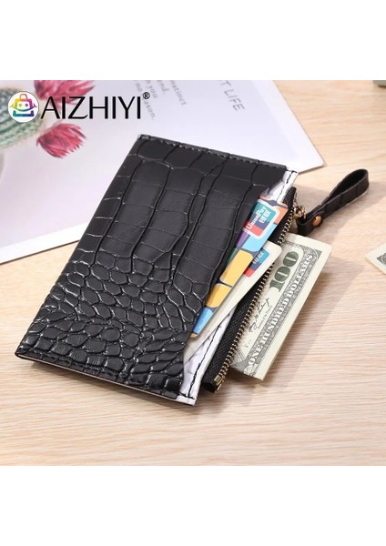 Mavi Stil Moda Kadın Pu Deri Timsah Desen Banka Alışveriş Kımlık Kartı Tutucu Rahat Bayanlar Kontrast Renk Cüzdan Mini Bozuk Para Cüzdanı (Yurt Dışından) indirimleri
