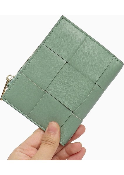 Mavi Stil Sc Moda Dokuma Hakiki Deri Kadın Kısa Cüzdan Fonksiyonel Bifold Bozuk Para Cüzdanı Para Çantaları Kadın Alışveriş Merkezi Çoklu Kart Sahipleri (Yurt Dışından) modelleri