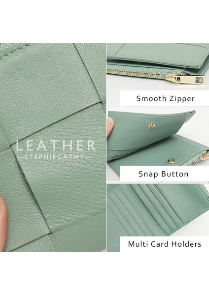 Mavi Stil Sc Moda Dokuma Hakiki Deri Kadın Kısa Cüzdan Fonksiyonel Bifold Bozuk Para Cüzdanı Para Çantaları Kadın Alışveriş Merkezi Çoklu Kart Sahipleri (Yurt Dışından) fırsatları