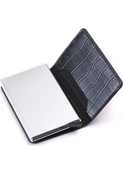 Eyu Kahverengi X-12C Stili Zovyvol Alüminyum Cüzdan Metal Kredi Kartı Tutacağı Otomatik Elastik Pu Deri Hırsızlığa Karşı Rfid Engelleme Cüzdan Pasaport Tutucu Erkekler (Yurt Dışından)