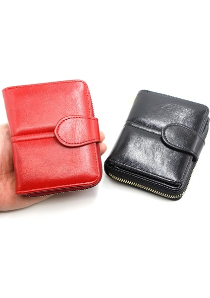 Karpuz Kırmızı Stil Moda Kadın Cüzdanı Pu Deri Fermuar Düz Renk Kısa Cüzdan Wome Için Lüks Tasarımcı Çoklu Kart 2 Katlı Kart Sahibinin (Yurt Dışından) fiyatları