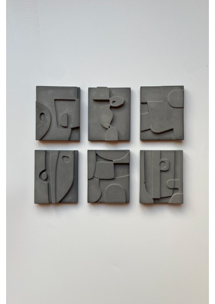 6'Lı Picasso Buzdolabı Magneti Antrasit