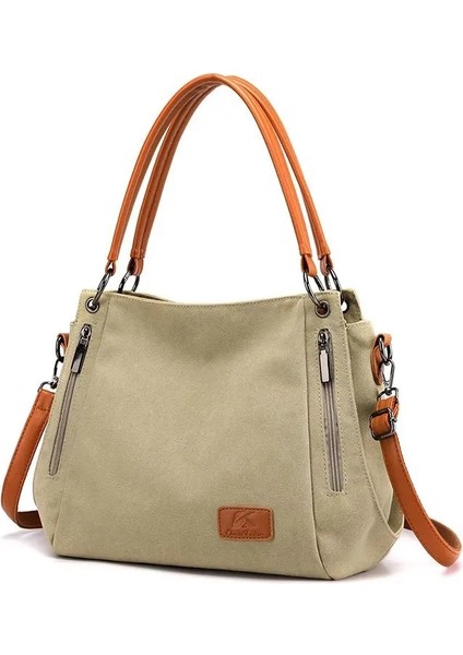 Haki Stili Moda Tasarımcısı Kadın Çantaları Omuz Çantası Wome Için Crossbody Kadın Messenger Çanta Kadın Çanta Bayan Tuval Rahat Çanta (Yurt Dışından)