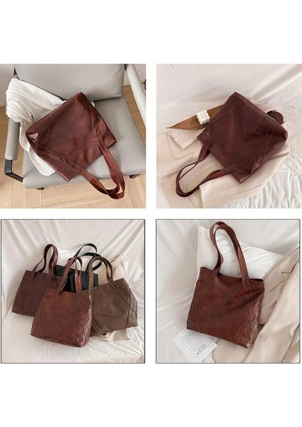 Haki Stili 35X15X34CM Smooza Kadın Pu Çanta Retro Bez Çantalar Moda Patchwork Omuz Çantası Alışveriş ve Seyahat Büyük Kapasiteli Yüksek Li Çantalar (Yurt Dışından) fırsatları