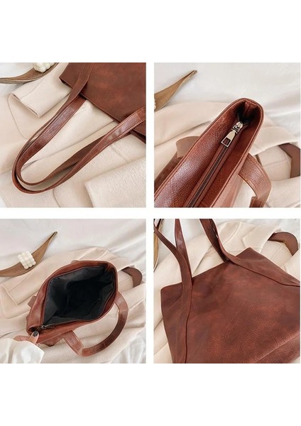 Haki Stili 35X15X34CM Smooza Kadın Pu Çanta Retro Bez Çantalar Moda Patchwork Omuz Çantası Alışveriş ve Seyahat Büyük Kapasiteli Yüksek Li Çantalar (Yurt Dışından) indirimleri