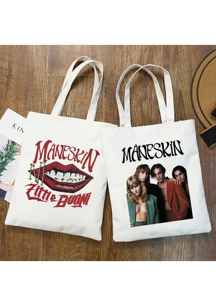 No.21 Tarzı 35X40CM Maneskin Alışveriş Çantaları Alışveriş Çantası Bez Çanta Çanta Omuz Çantası Yüksek Kapasiteli Kadın Pamuk Kanvas Çanta Plaj Çantası Unisex Moda (Yurt Dışından) modelleri