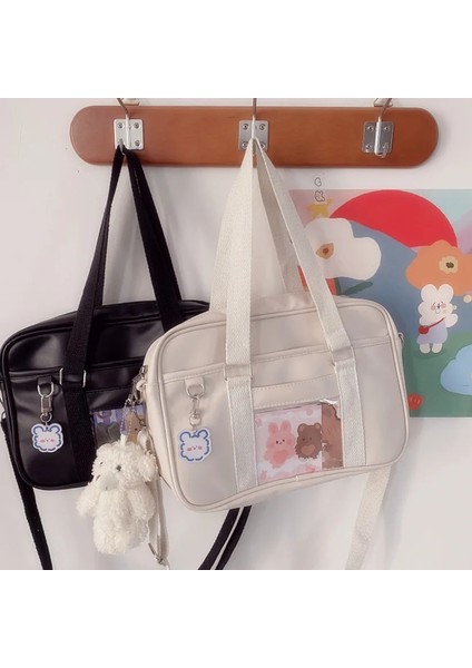 Siyah Stil Japon Kızlar Kawaii Jk Üniforma Okul El Çantası Kawaii Lolita Pu Çanta Üniversite Öğrencileri Messenger Çanta Cospaly Çantaları (Yurt Dışından) fiyatları