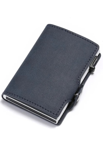 Mavi Stil Karbon Fiber Rfid Cüzdanlar Ince Ince Para Çantaları Kısa Küçük Erkek Çantalar Kart Sahibinin Yuvası Cüzdan Sihirli Akıllı Cüzdan Cartera Hombre (Yurt Dışından)