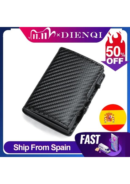 Mavi Stil Karbon Fiber Rfid Cüzdanlar Ince Ince Para Çantaları Kısa Küçük Erkek Çantalar Kart Sahibinin Yuvası Cüzdan Sihirli Akıllı Cüzdan Cartera Hombre (Yurt Dışından) fiyatları