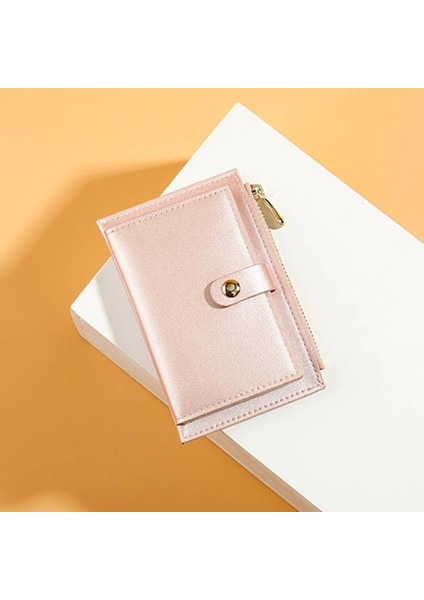 Pembe Tarzı Inci Lazer Pu Deri Fermuar Kadın Cüzdan Moda Kısa Bayan Bozuk Para Cüzdanı Çok Fonksiyonlu Kart Sahibinin Mini Kadın Para Klipsi (Yurt Dışından) indirimleri