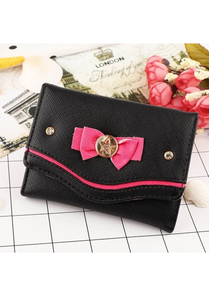 B-Gri Tarzı Kadın Kısa Cüzdan Şeker Renk Yay Düğüm Debriyaj Çanta Moda Kız Sailor Moon Cüzdan Çanta Kart Sikke Çanta Yeni Popüler (Yurt Dışından) fırsatları