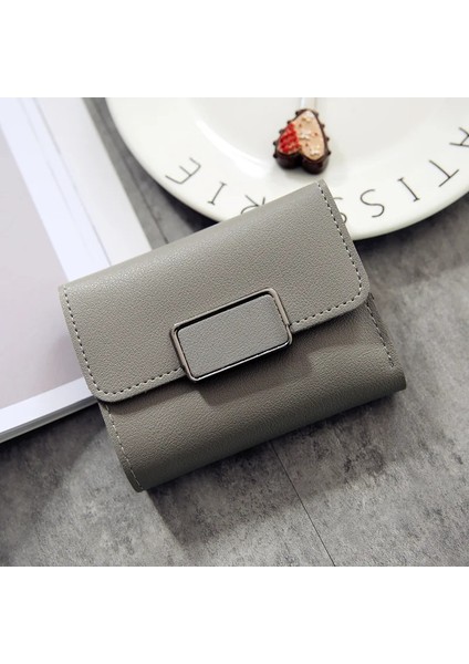 Lightgray Stili Yeni Para Küçük Cüzdan Kadın Rahat Katı Cüzdan Moda Kadın Kısa Mini Tüm Maç Koreli Öğrenciler Küçük Cüzdan Basit Kare (Yurt Dışından)