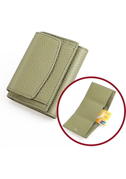 Açık Yeşil Tarzı Kadın Cüzdanları ve Çantaları Hakiki Deri Minik Cüzdan Kadın Kısa Bozuk Para Cüzdanı Küçük Yeni Carteras Rfid Engelleme Kartları Cüzdanı (Yurt Dışından)