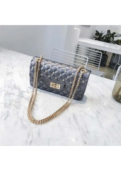 Mavi Göl Stili 2020 Yeni Kadın Yaz Şekeri Renkli Lüks Çanta Pvc Silikon Jöle Omuz Çantası Zincirler Kız Crossbody Çanta Ana Kesesi (Yurt Dışından)