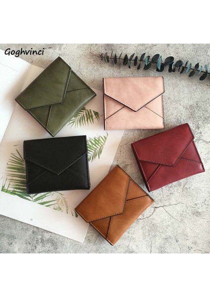 Siyah Stil Cüzdan Kadın Katlanabilir Katı Basit Mini Çanta Bayan Para Çantaları Çanta Eğlence Pu Deri Kart Sahibinin Kore Tarzı Moda Ulzzang (Yurt Dışından) fiyatları