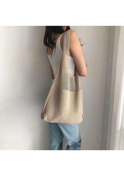 Renk 7 Tarzı Dokuma Bayan Omuz Çantaları Bayanlar Tasarımcı Örme Örgü Çanta Tote Yaz Plaj Partisi Çanta Çantalar Shopper Sac Satchel Kadın (Yurt Dışından) modelleri