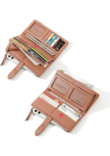 Siyah Stil Basit Düz Renk Kat Uzun Debriyaj Cüzdan Kadın Kart Sahibinin Yumuşak Pu Pleather Fermuarlı Cep Çanta Küçük Seyahat Cüzdanı Bayanlar (Yurt Dışından) indirimleri