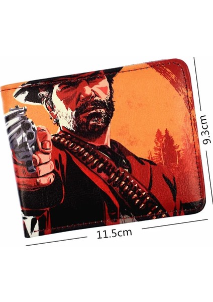 YM1922810 Stili Sıcak Oyun Red Dead Redemption 2 Cüzdan Erkek ve Öğrencinin Kartlıklı Kısa Çanta Fermuarlı Kese (Yurt Dışından)