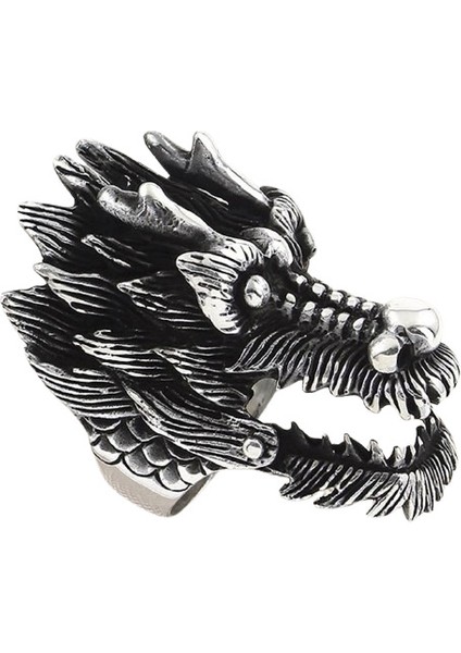 Erkek Yüzük Gümüş 925 Motorcu Ejderha